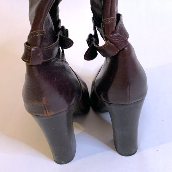 J. Crew Expresso/Chesnut Brown Italian Leather Mid Boot - Picture 3 of 4